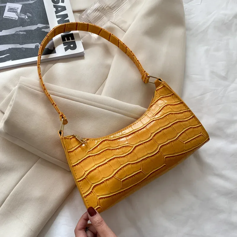 sacs à main et bourse rétro motif alligator pour femmes, petits sacs à bandoulière sous les aisselles, pochette fourre-tout en cuir pu de bonne qualité pour dames