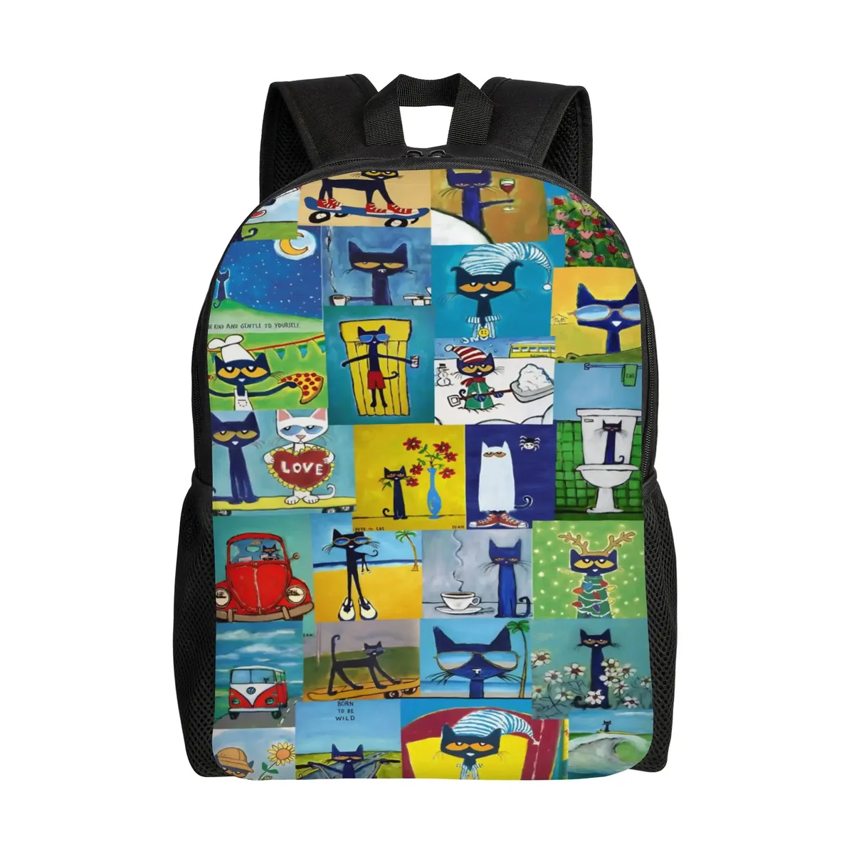 sac à dos classique petes cartoon cats, cadeau idéal pour le lycée, les affaires, sac à dos mignon pour hommes et femmes, sacs en toile pour l'université.