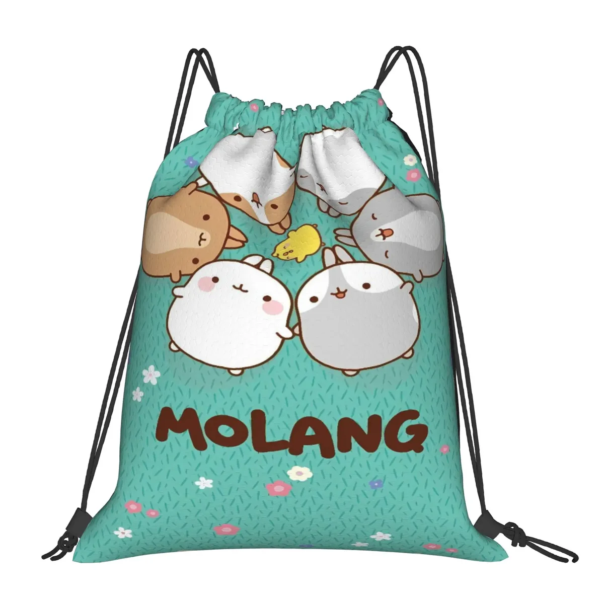 sac à cordon de serrage molang cartoon, sac à dos vintage résistant à l'eau, sac de sport pour femmes