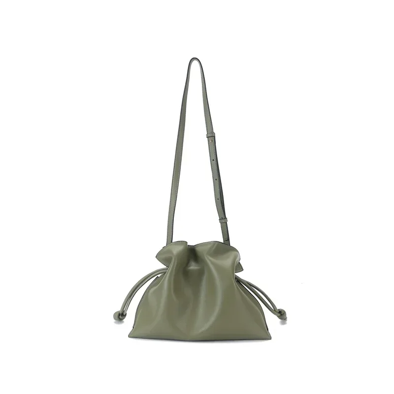 mendy en cuir véritable hobo haute qualité femmes sacs à bandoulière dame mode classique sac à main cordon mini seau sacs à bandoulière