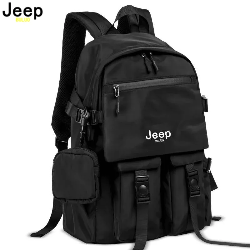 jeep buluo sac à dos en nylon pour homme, grande capacité, imperméable, pour ordinateur portable, sac d'école décontracté multi-poches pour voyage, travail, université