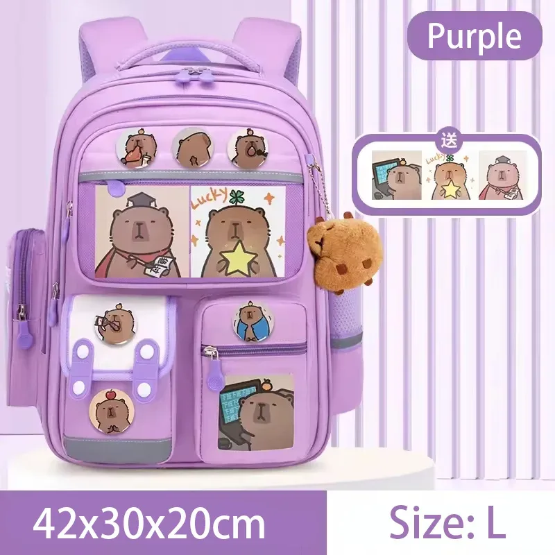 cartable d'étudiant capibara, sac à dos pour enfants de grande capacité. sacs de livres de retour à l'école pour filles et garçons