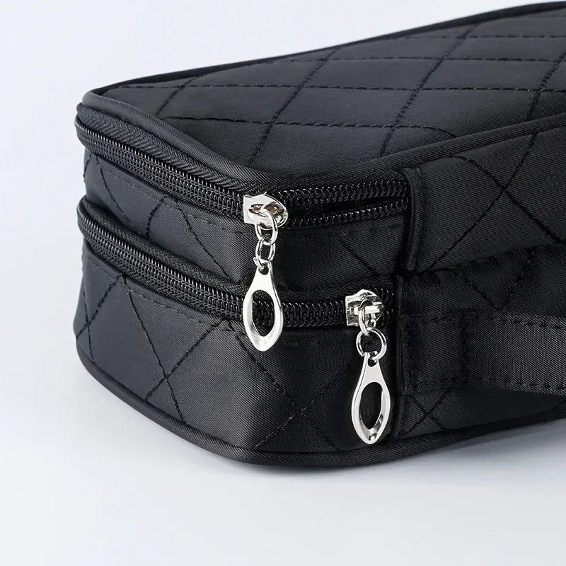 sac à cosmétiques pour femmes, sac de maquillage imperméable à double couche, organisateur d'accessoires de voyage, trousse de toilette multifonction de grande capacité