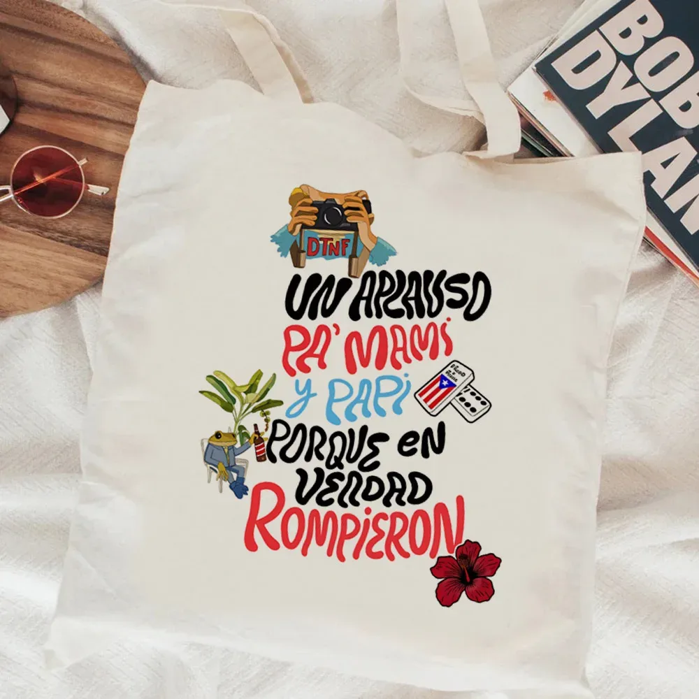 sac fourre-tout pliable bad bunny, sacs en tissu, sac de shopping, sac fourre-tout pour femme