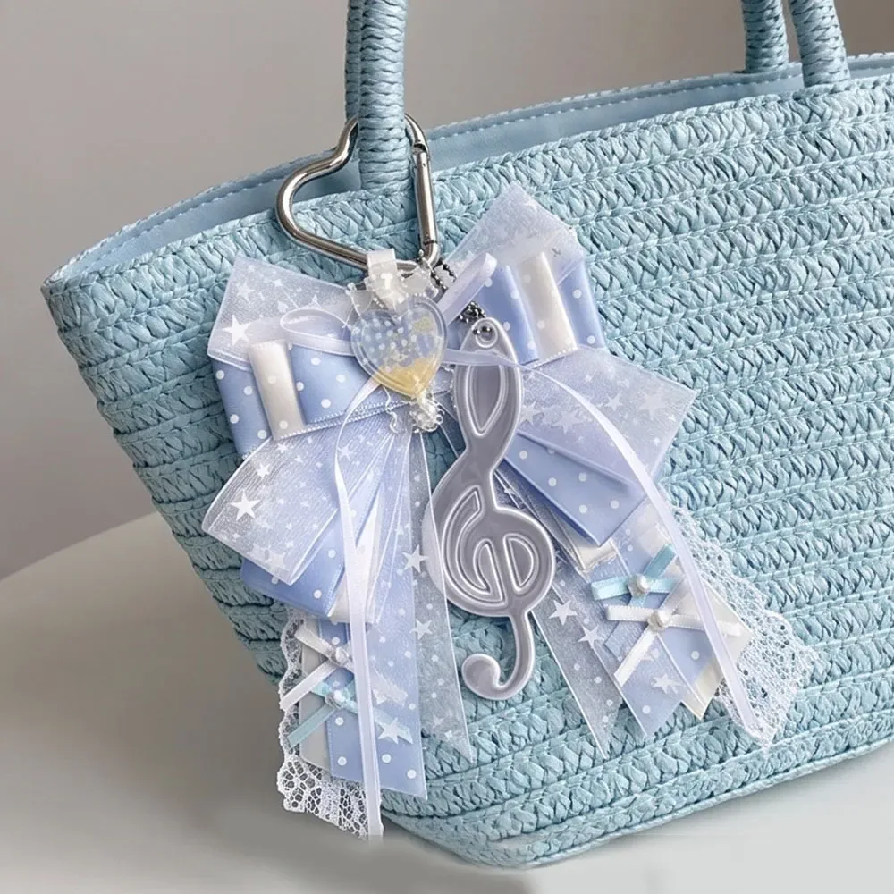 pendentif pour sac ita coréen, dentelle, note de musique, nœud, porte-clés, matériel diy, breloque de sac à dos, pour fans kpop, ornement de sac pain, accessoires de sac