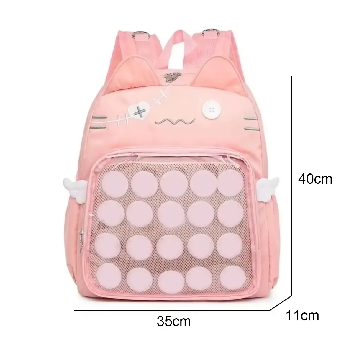 sac à dos chat mignon femmes nylon style japonais décontracté mode transparent ita sac grande capacité femme esthétique sacs à dos bolsa