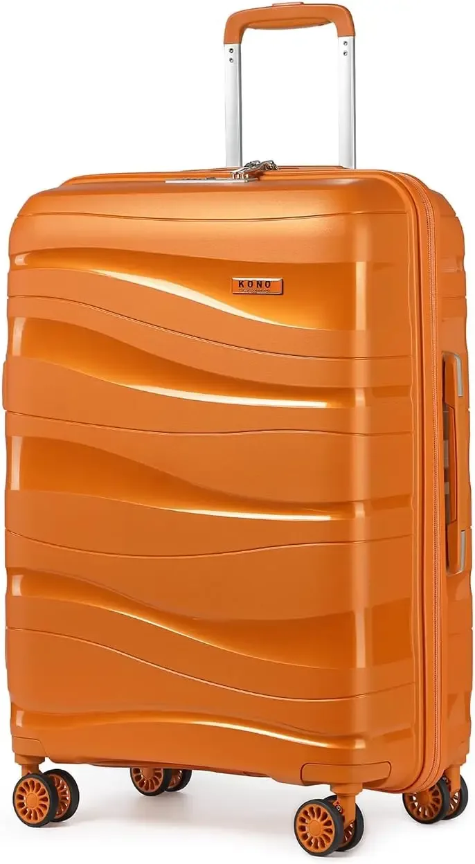 valise de voyage à roulettes en pp léger à coque rigide kono avec serrure tsa et 360 ° roues pivotantes
