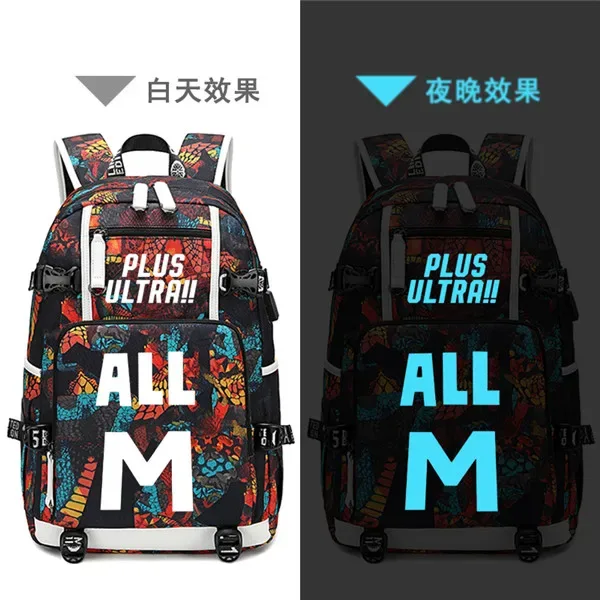 sac à dos de voyage grande capacité mha, sacs d'école imperméables pour garçons, sac à dos pour ordinateur portable avec chargement usb, sac à dos oxford pour cosplay
