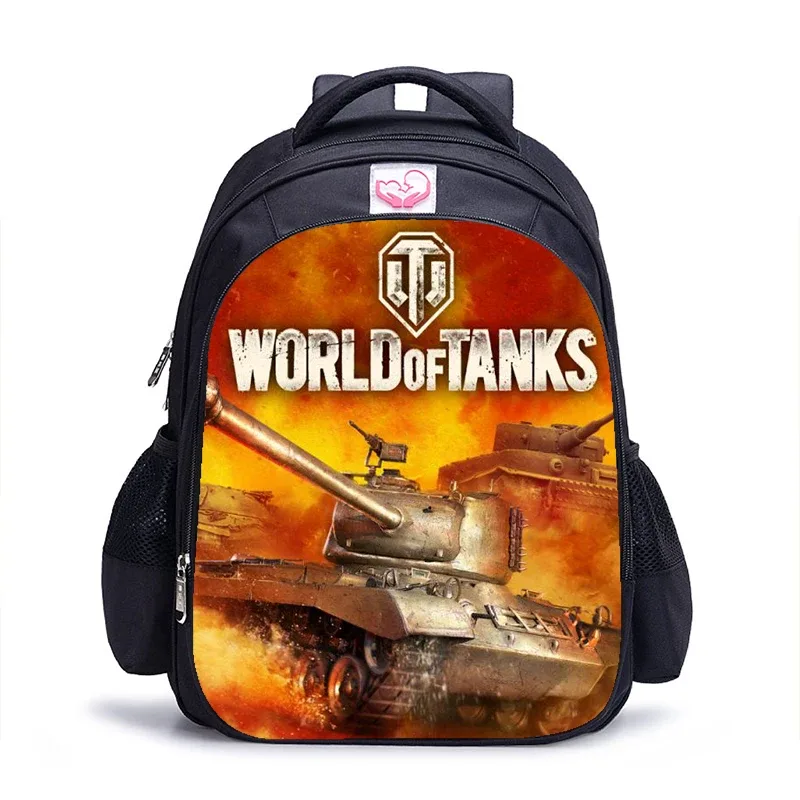 sac à dos de jeu du monde des chars pour enfant et adolescent, 16 pouces, pour livre, garçons et garçons