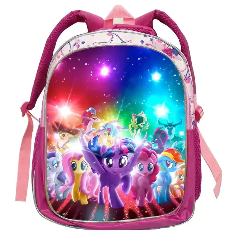 sac à dos rose my little pony rainbow equestria, cartable de maternelle, sac à double épaule, sac de voyage en cuir, cadeaux