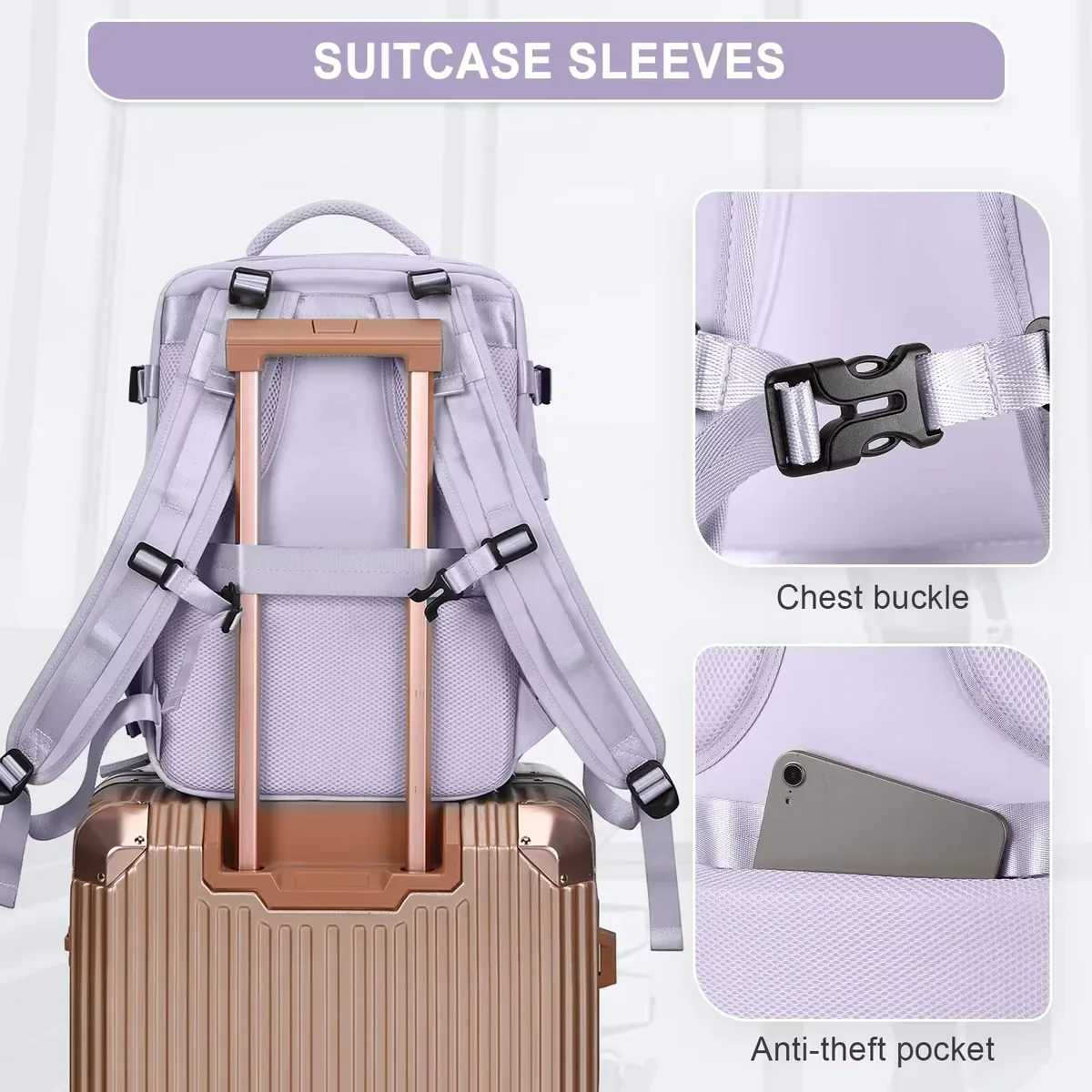 buylor sac à dos de voyage pour femme 40x25x17 sac à dos de cabine d'avion bagage à main sac à dos pour ordinateur portable 14 pouces sac à dos décontracté