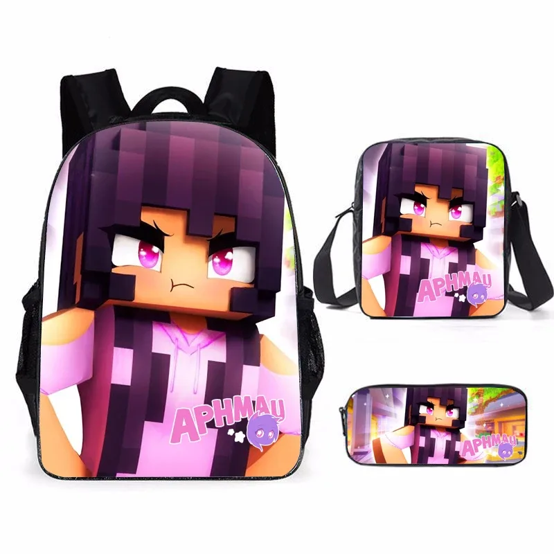 sacoche nylon personnage féminin dessin animé sac dos cadre externe fermeture éclair compartiment intérieur usage étudiant voyage