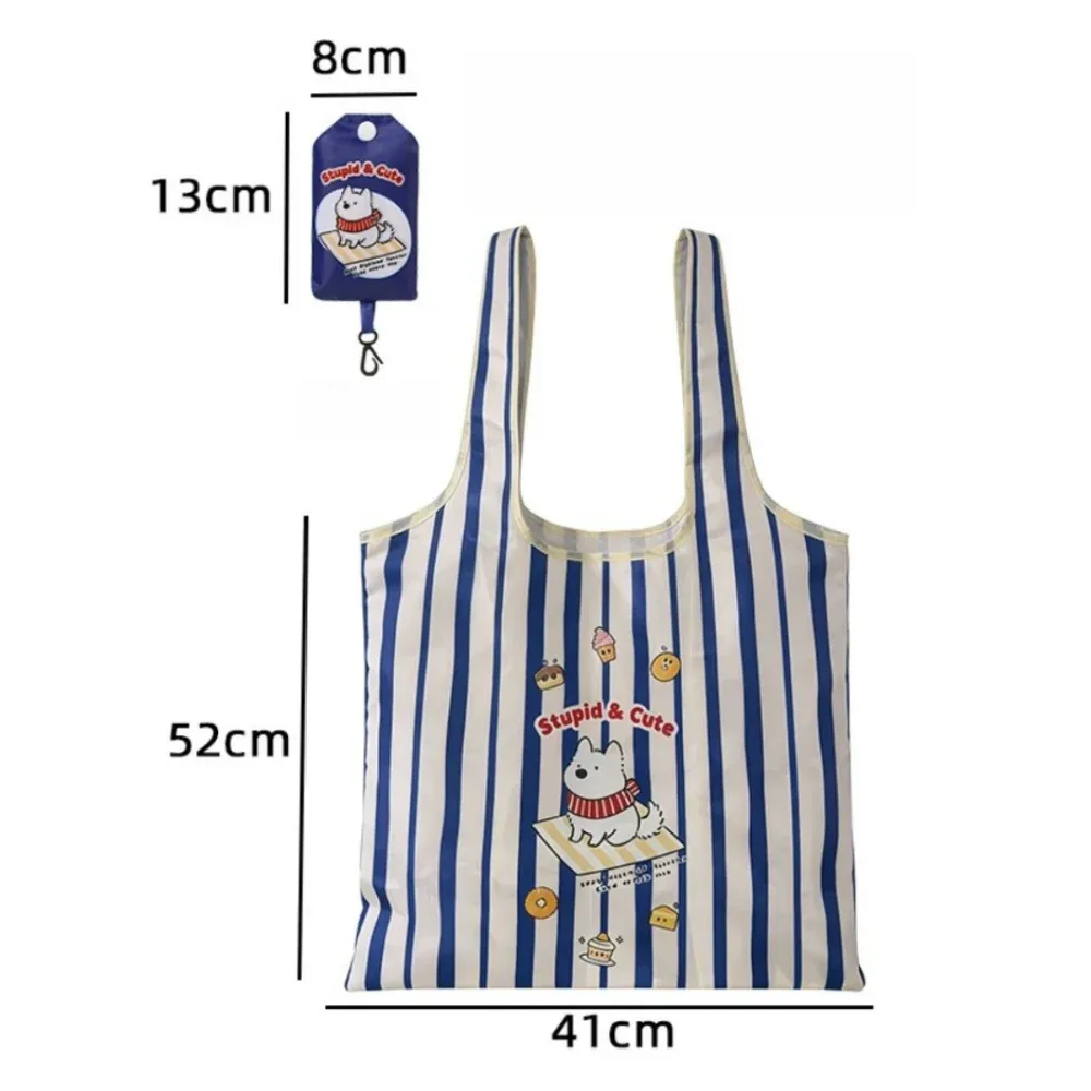 sac de courses à motif d'animaux de dessin animé, léger, grande capacité, écologique, pliable, sac de rangement mignon, utilisation quotidienne