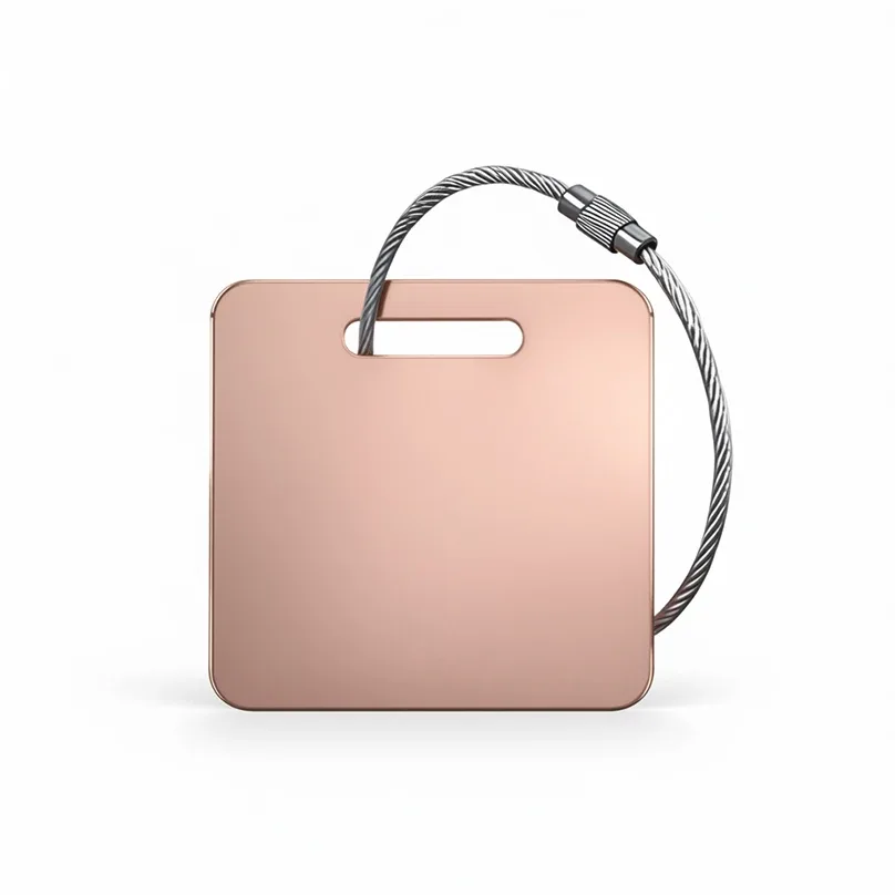 étiquette bagage métal carrée anse métal personnalisable voyage identité sécurité antiperte multicouleur travels accessoire