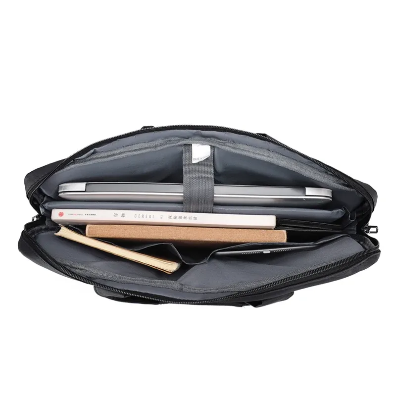sac fourre-tout pour ordinateur portable, mallette d'affaires, bretelles réglables, fermeture à glissière – parfait pour l'école, le bureau et les déplacements quotidiens.