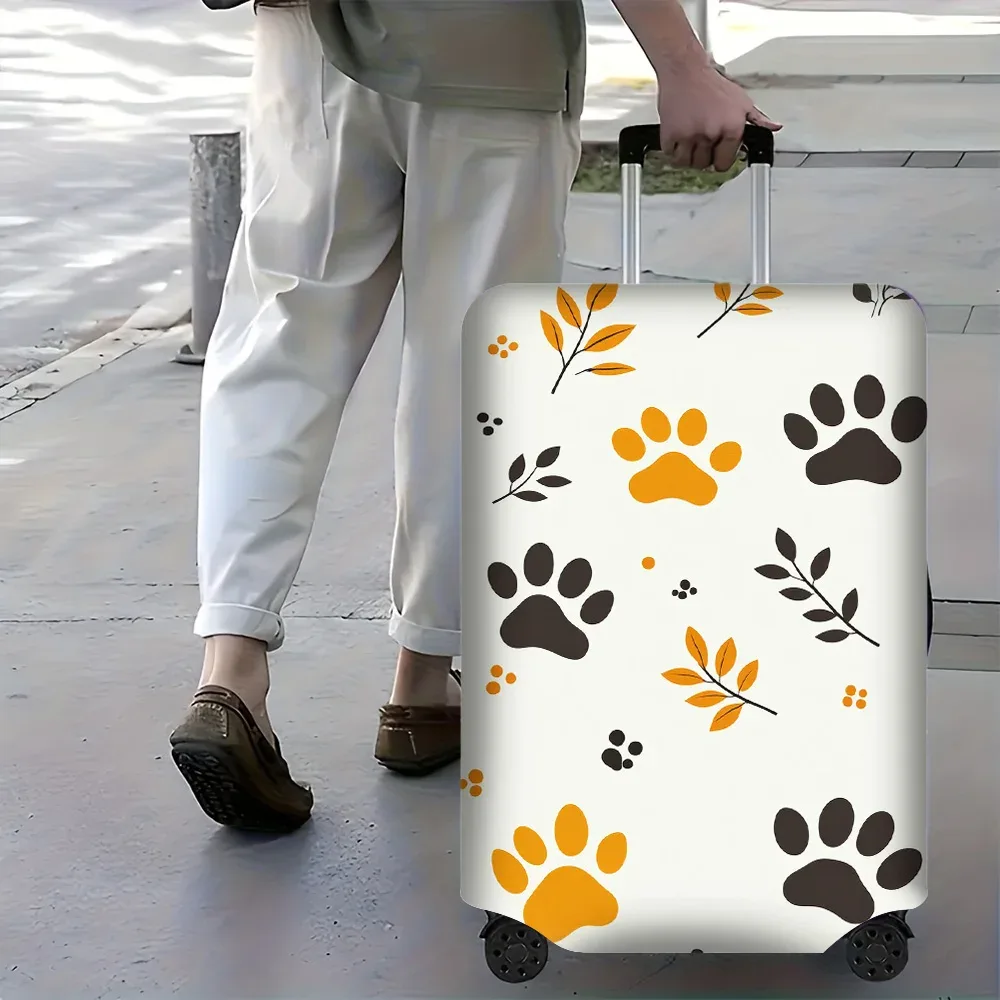 housse valise polyester motif pattes animal blanc bleu noir gris protection voyage grande taille