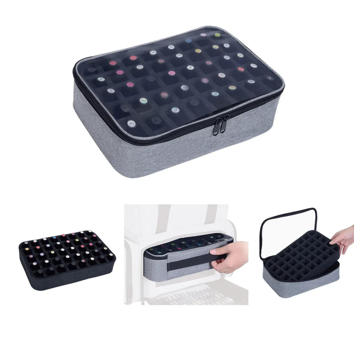 sac de rangement pour vernis à ongles, 40 bouteilles, grand sac à cosmétiques portable multicolore, peut contenir jusqu'à 40 bouteilles (15 ml), perceuse à ongles