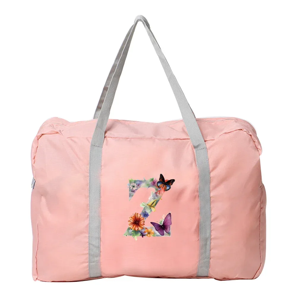 sac de voyage pliable réutilisable grande taille à motif papillon imprimé, sac de rangement écologique pour vêtements, sac de rangement pour articles ménagers et courses