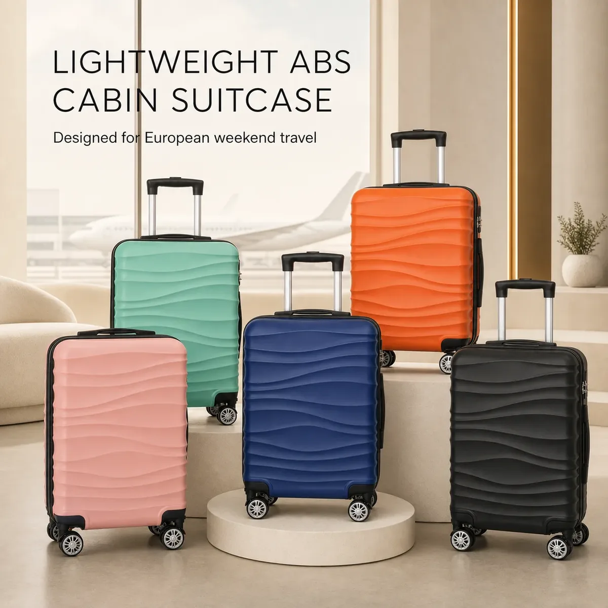 valise cabine 55*40*20cm, 20 pouces, compatible avec plusieurs compagnies aériennes, roues détachables, poigné
