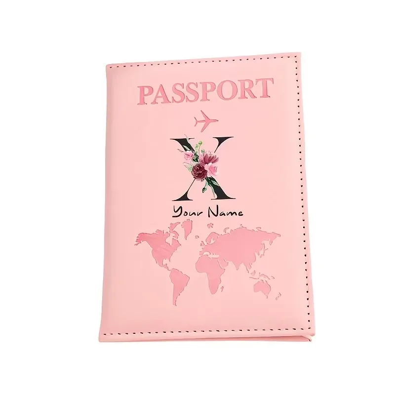 étui de passeport personnalisé, cadeau de voyage personnalisé avec nom/texte pour hommes, femmes, voyageurs - portefeuille porte-passeport léger et à fermeture ouverte