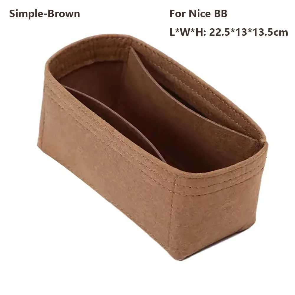 organisateur de sac à main en feutre, support de sac, doublure de sac, rangement portable, sac interne pour lv nice nano/mini/bb/vanity