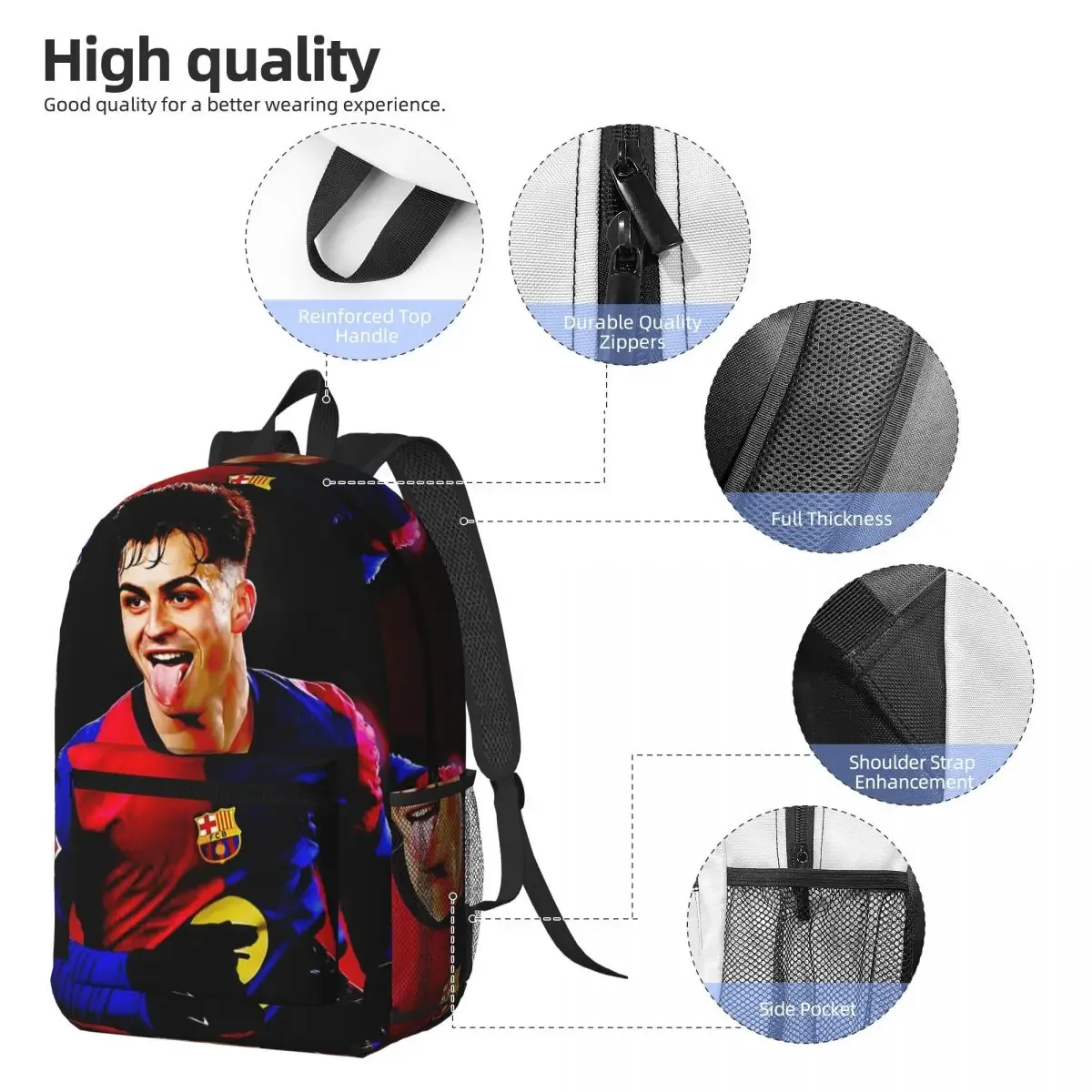 sac à dos d'étudiant pedri, sac d'école, sac à dos de randonnée, sac de voyage pour garçons et filles, sac à bandoulière
