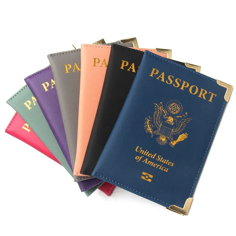 étui portefeuille passeport avec fentes pour cartes, organisateur de documents de voyage pour femmes et hommes
