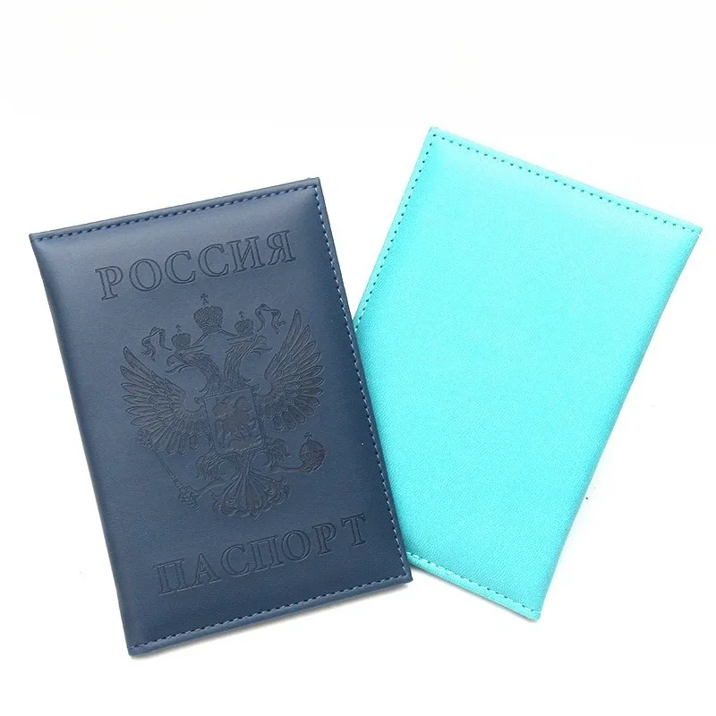 porte-passeport russe, couverture en cuir, portefeuille, porte-carte d'identité de voyage