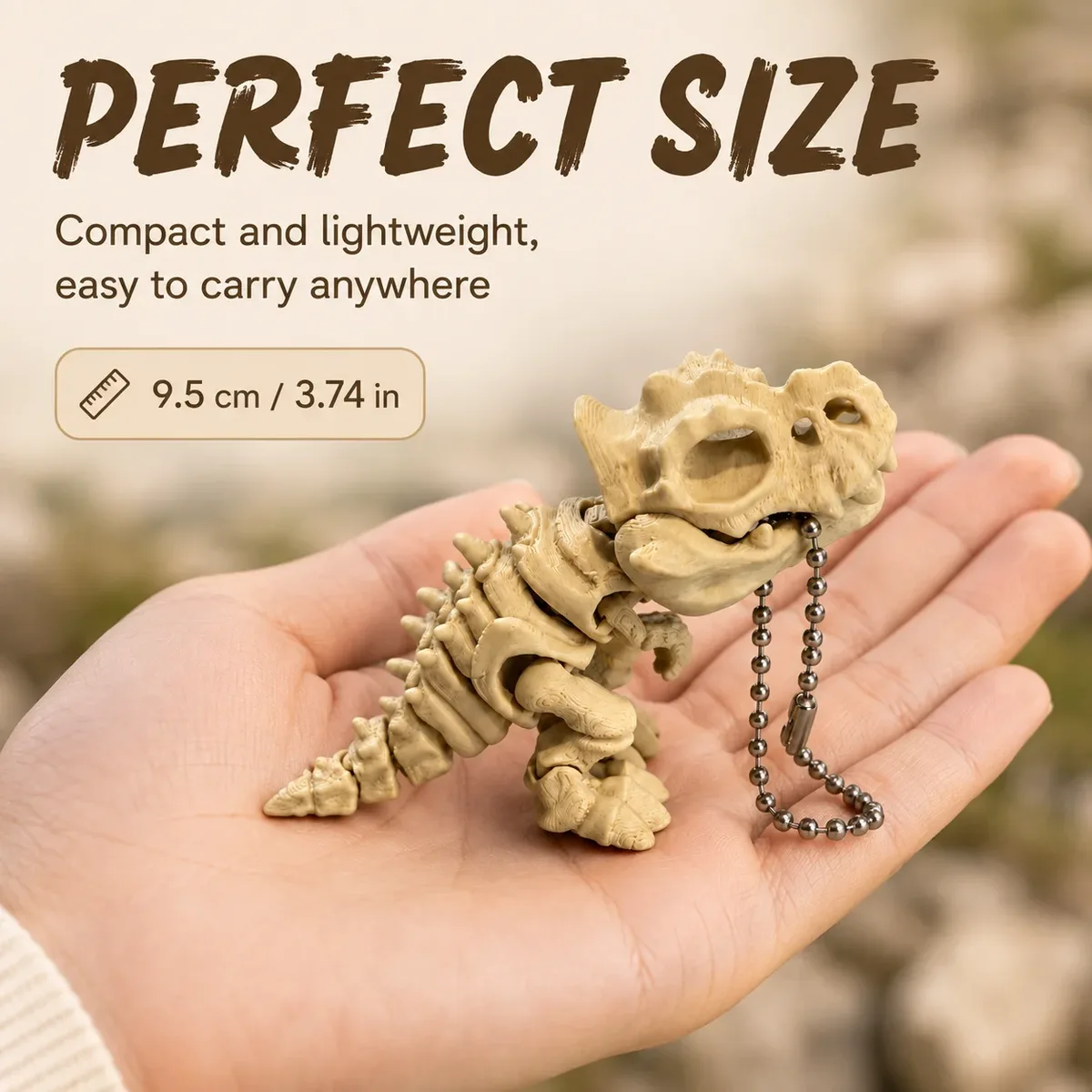 porte-clés dinosaure imprimé en 3d, squelette articulé, articulations mobiles, breloque pour sac à dos, cadeau pour les amoureux des dinosaures