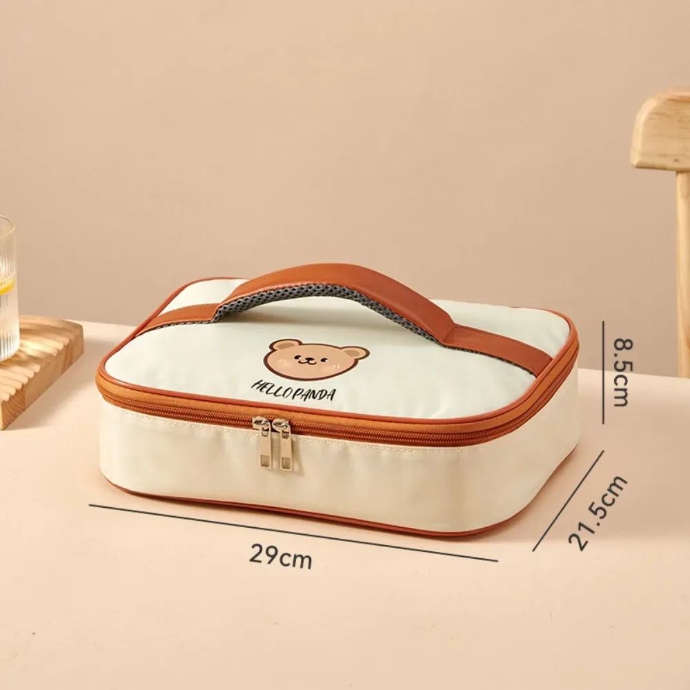 nouvelle sacoche isotherme portable grande capacité motif ours mignon, sac de transport alimentaire thermique, sac isotherme étanche pour étudiants et adultes