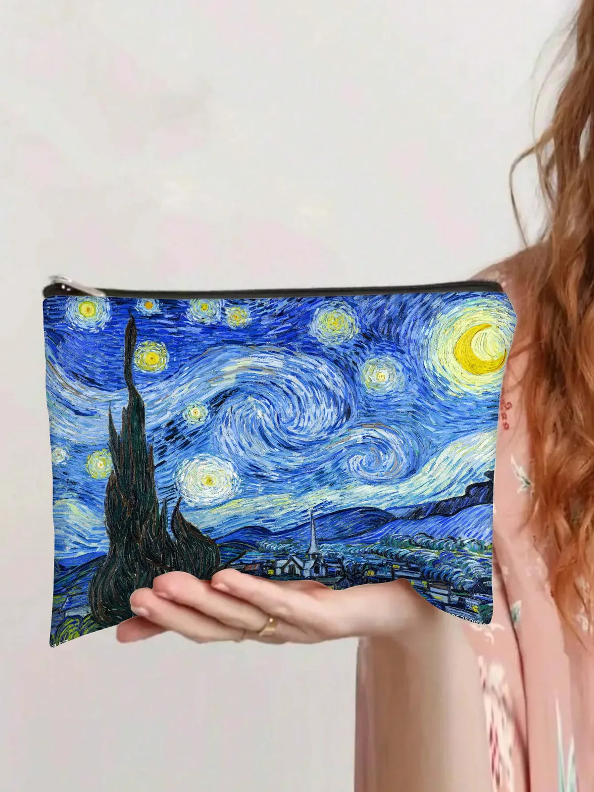 sacs de maquillage en toile imprimée à lettres, best-sellers, sacs de rangement artistiques et de niche pour cosmétiques de voyage portables, pochette zippée