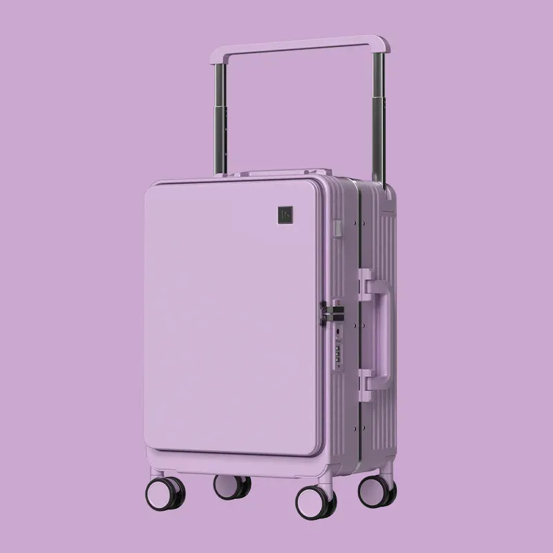 valise trolley à tube large, bagage à main de 20 pouces, valise trolley incassable de 24 pouces, valise de voyage à ouverture latérale