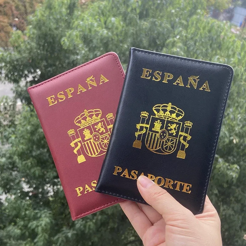 Couverture de passeport espagnol, portefeuille de voyage, étui en cuir Pu, porte-documents de voyage, couvertures de haute qualité pour passeports