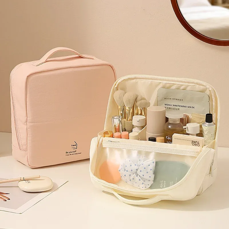 sac de toilette de voyage suspendu imperméable, organisateur de cosmétiques portable avec crochet, grande capacité, pochette de rangement pour maquillage et soins de la peau