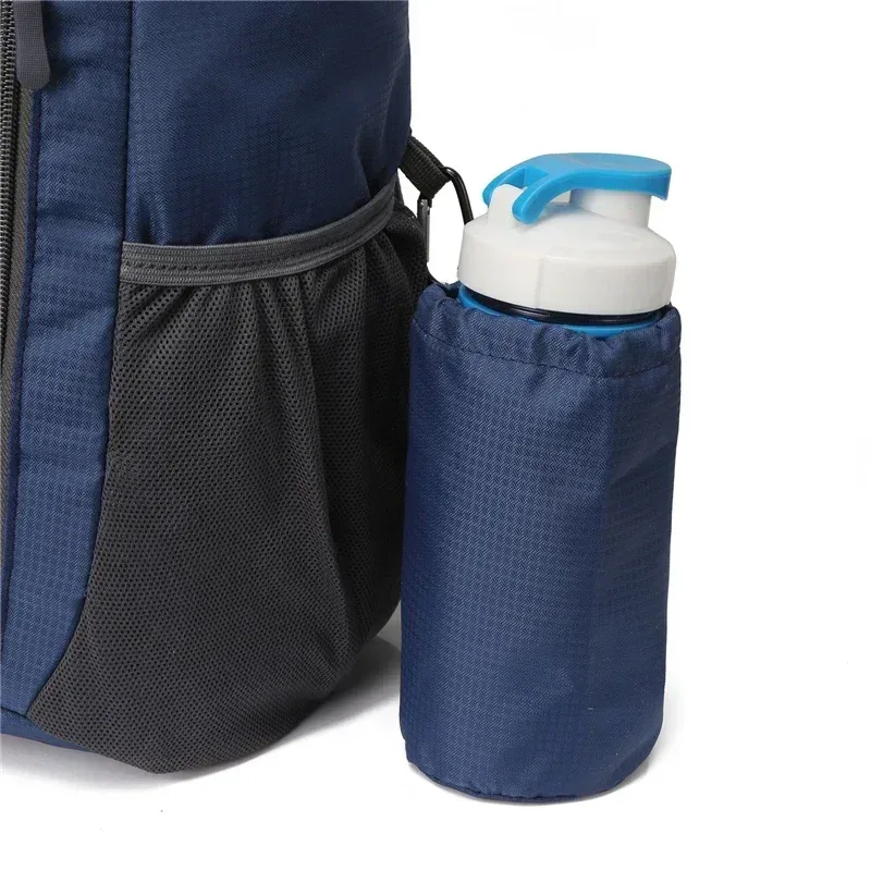 sac dos oxford université bleu bandes gris noires motif géométrique poches zippées grande poche latérale petit sac pliable imperméable sport voyage