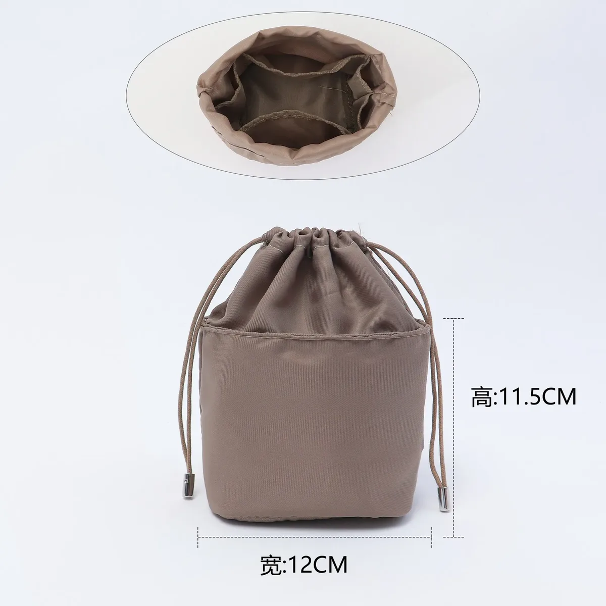 nouvel organisateur de sac pour sac à main lv nano noe, insert de sac intérieur en papier dupont, sacs de rangement, sac de doublure à cordon, support de forme