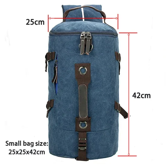 sac dos toile cuir bandes marron toile beige fermetures glissières poignée souple capacité voyage