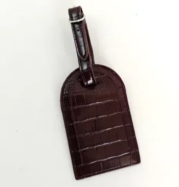 porte-passeport en cuir à motif crocodile, étiquette de bagage personnalisée avec gravure d'initiales, porte-cartes rétro de luxe, cadeau