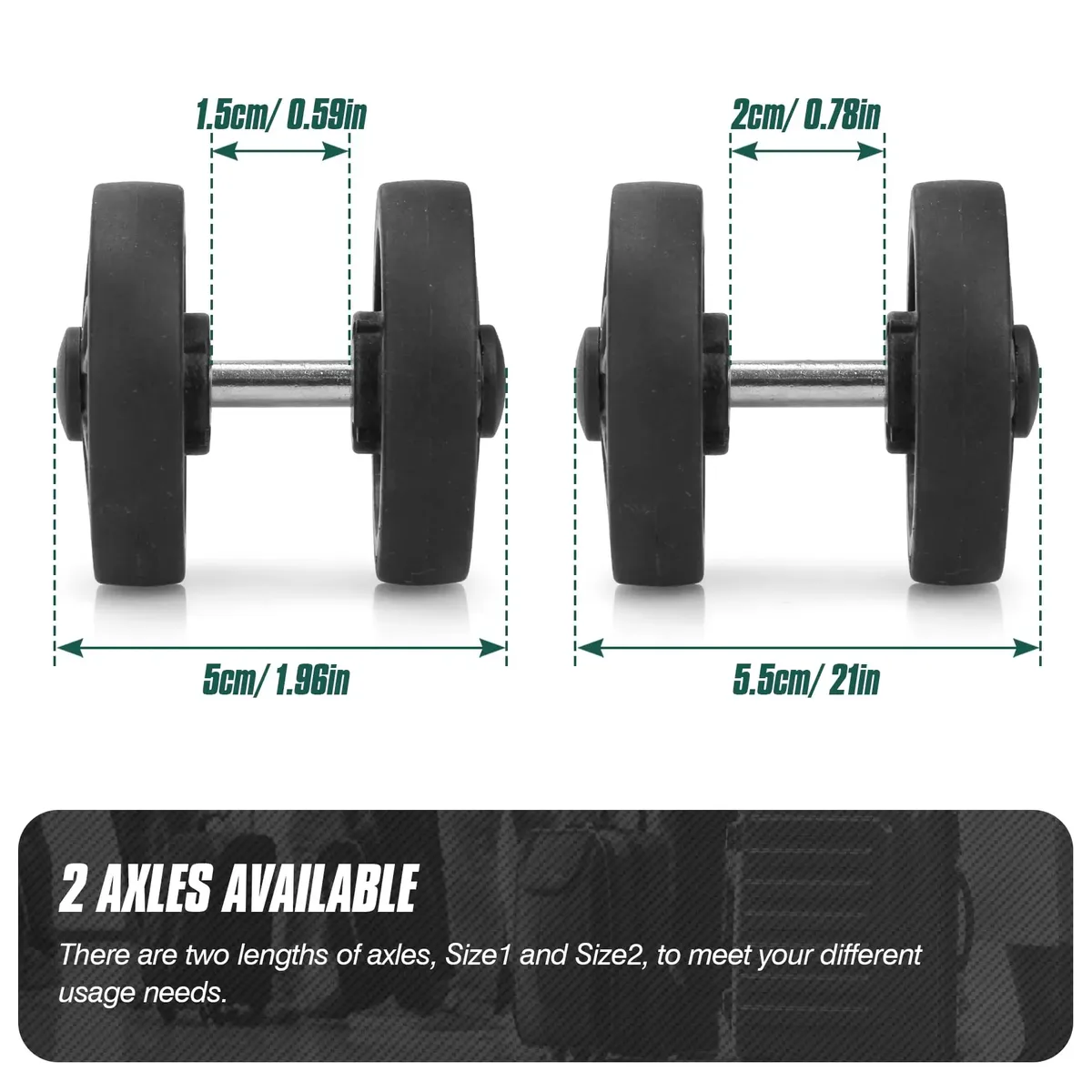 roues de rechange noires pour bagages, 8 pièces, avec vis, roues pour bagages de voyage, pièces de rechange pour valise, axes de 50mm, roulettes de réparation