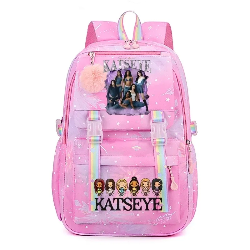 sacs d'école pour filles, sac à dos kpop katseye, sacs d'école décontractés à la mode pour adolescents, sac à dos léger pour étudiantes, sac à dos de voyage pour femmes