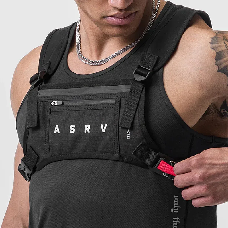 sac de poitrine tactique multifonctionnel pour homme, sac de sport et de fitness d'extérieur, sac de téléphone réfléchissant étanche, sacoche de poitrine décontractée pour homme