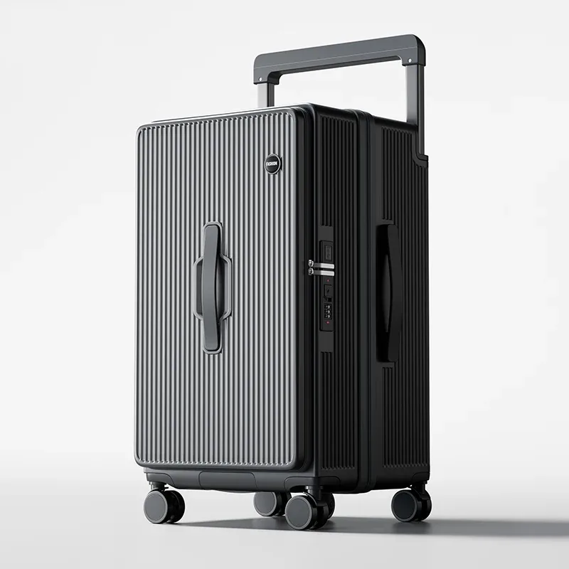 valise bagage roulante pc violet gris design moderne transport voyage capacité grande roues toupies poignée traction large compacte