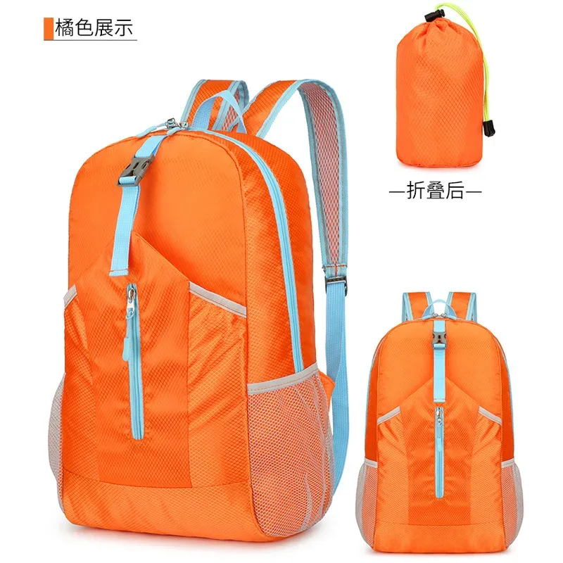 sac à dos d'extérieur léger à la mode, sac à dos de voyage, étanche, sport, pliable, grande capacité, sac à bandoulière de camping