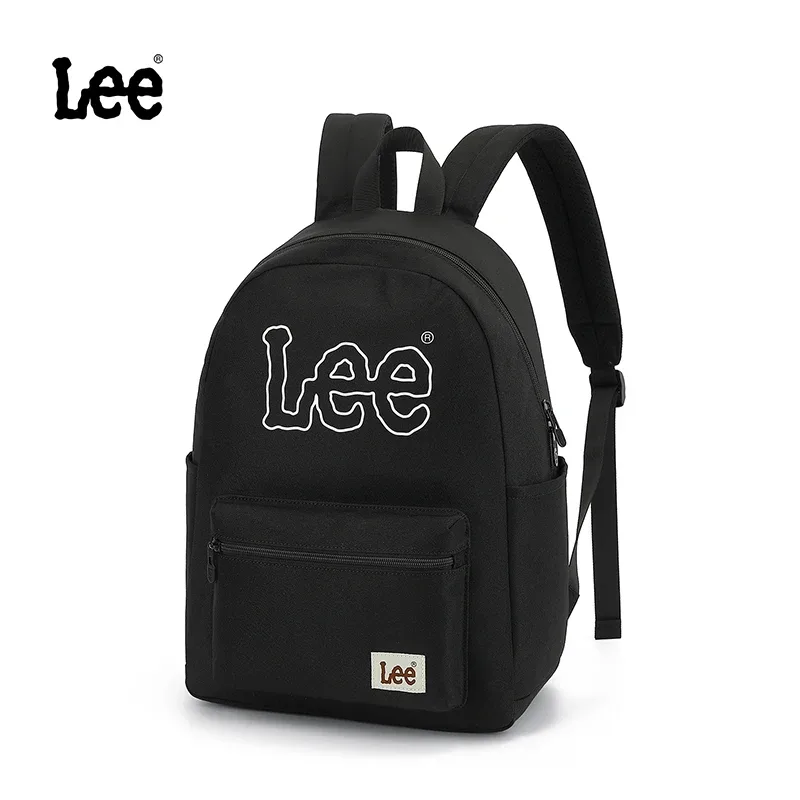 sac à dos lee classique noir unisexe pour étudiants, grande taille, décontracté, en nylon, pour ordinateur portable, pour femme et homme