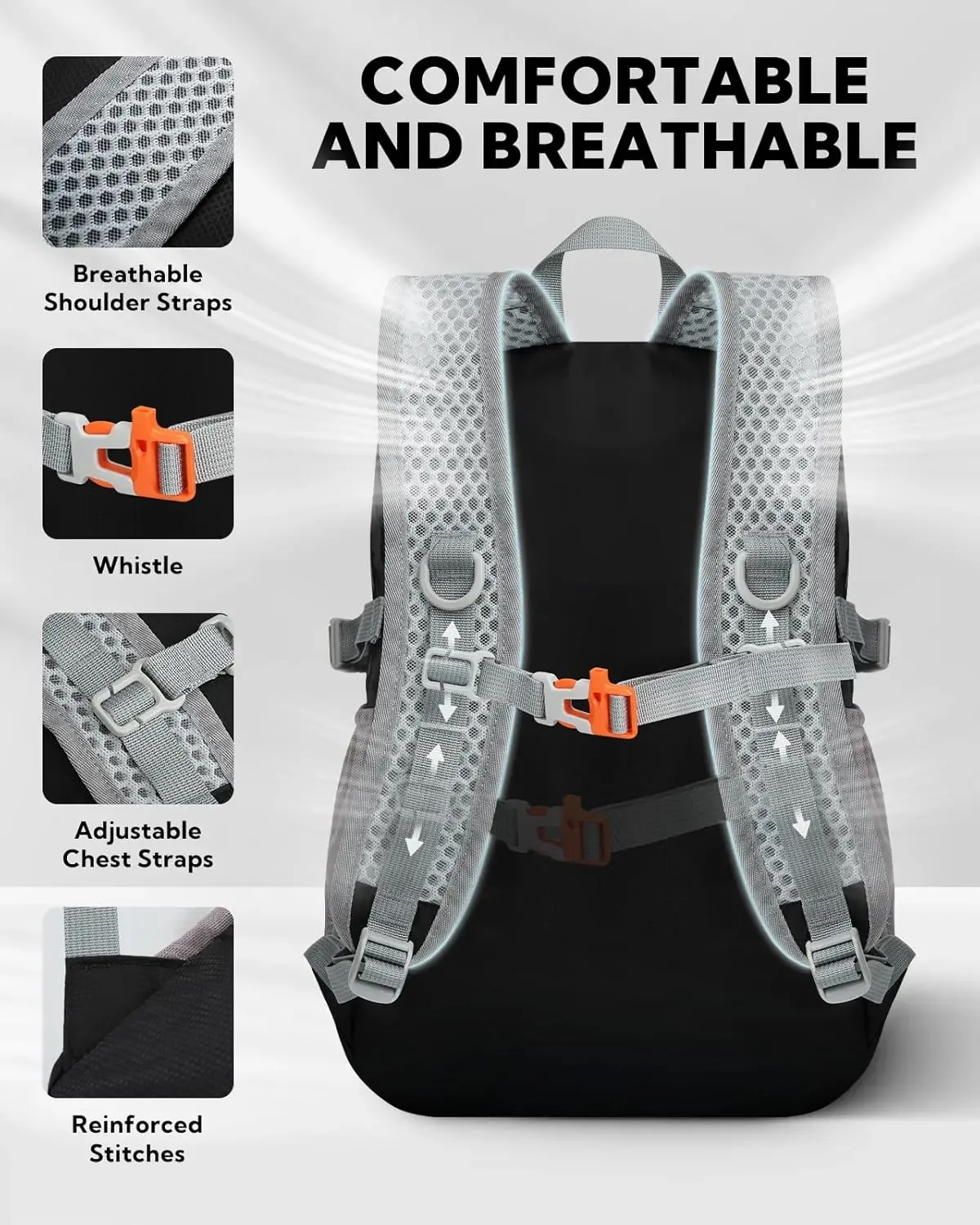 waterfly sac à dos pliable léger 15l : bandoulière respirante pour randonnée en plein air, camping, voyage, sac à dos pour hommes et femmes