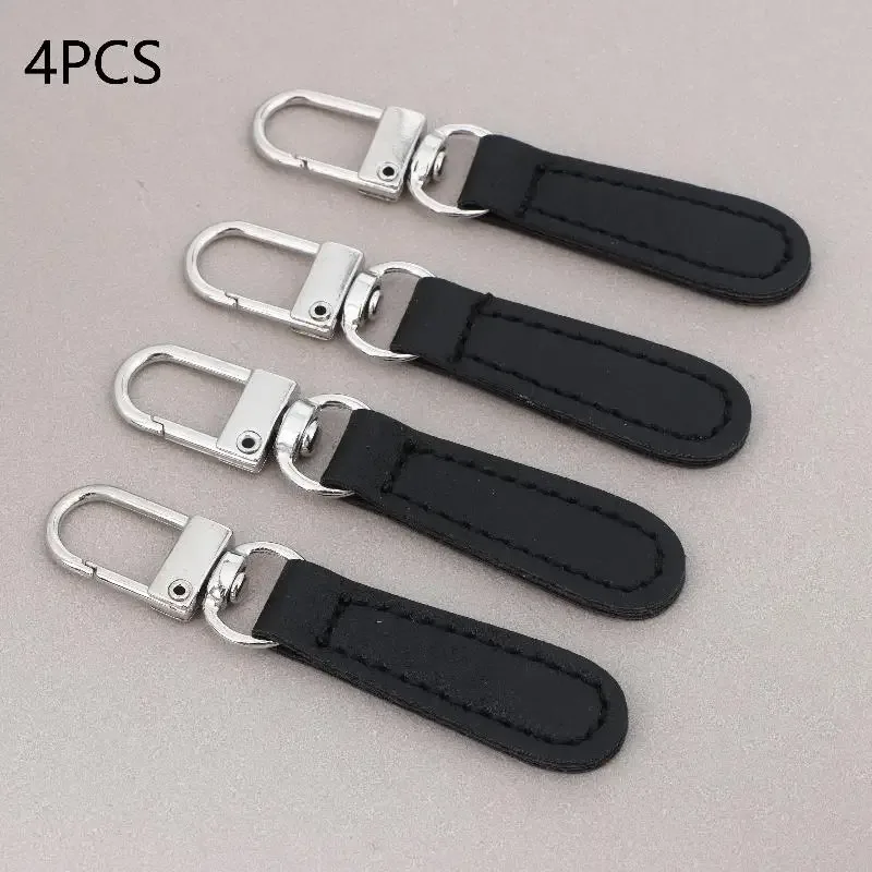 lot de 4 tirettes de fermeture éclair en cuir pu, attaches de remplacement pour sacs, bagages, pochettes et sacs à dos