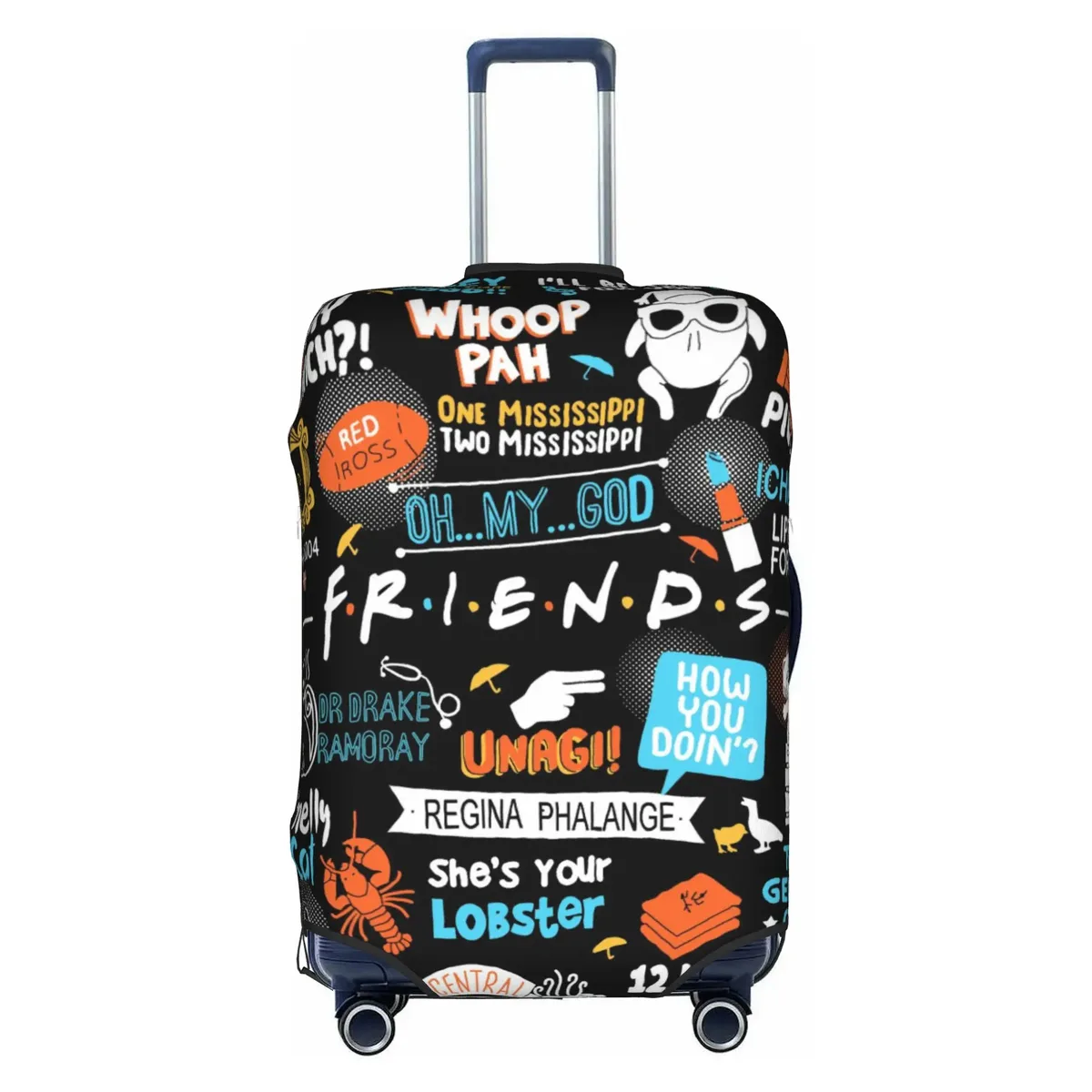 housse de protection pour bagages, motif personnalisé de la série télévisée friends, avec citation amusante, convient aux valises de 18 à 32 pouces