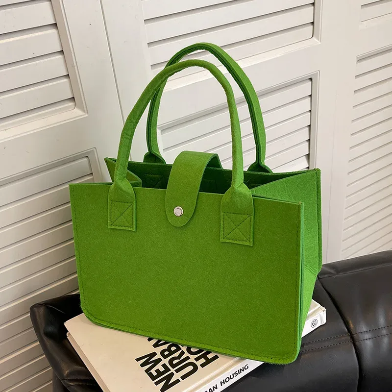 sac fourre-tout en feutre grande capacité couleur bonbon style ins, sac de courses portable à main, idéal pour cadeau de mariage et sac de transport quotidien