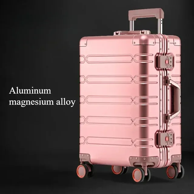 valise à roulettes de grande capacité, sac de voyage en alliage d'aluminium et de magnésium, bagages roulants d'affaires