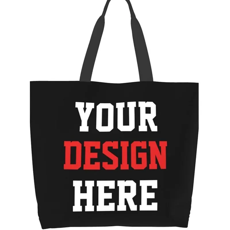sacs fourre-tout personnalisés, sac à bandoulière personnalisé avec logo d'équipe, image de texte pour voyage, affaires, shopping, enseignant